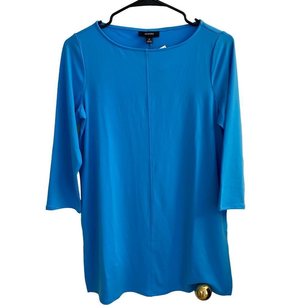 Alfani Turquoise 3/4‎ Sleeve Tunic Sz XS